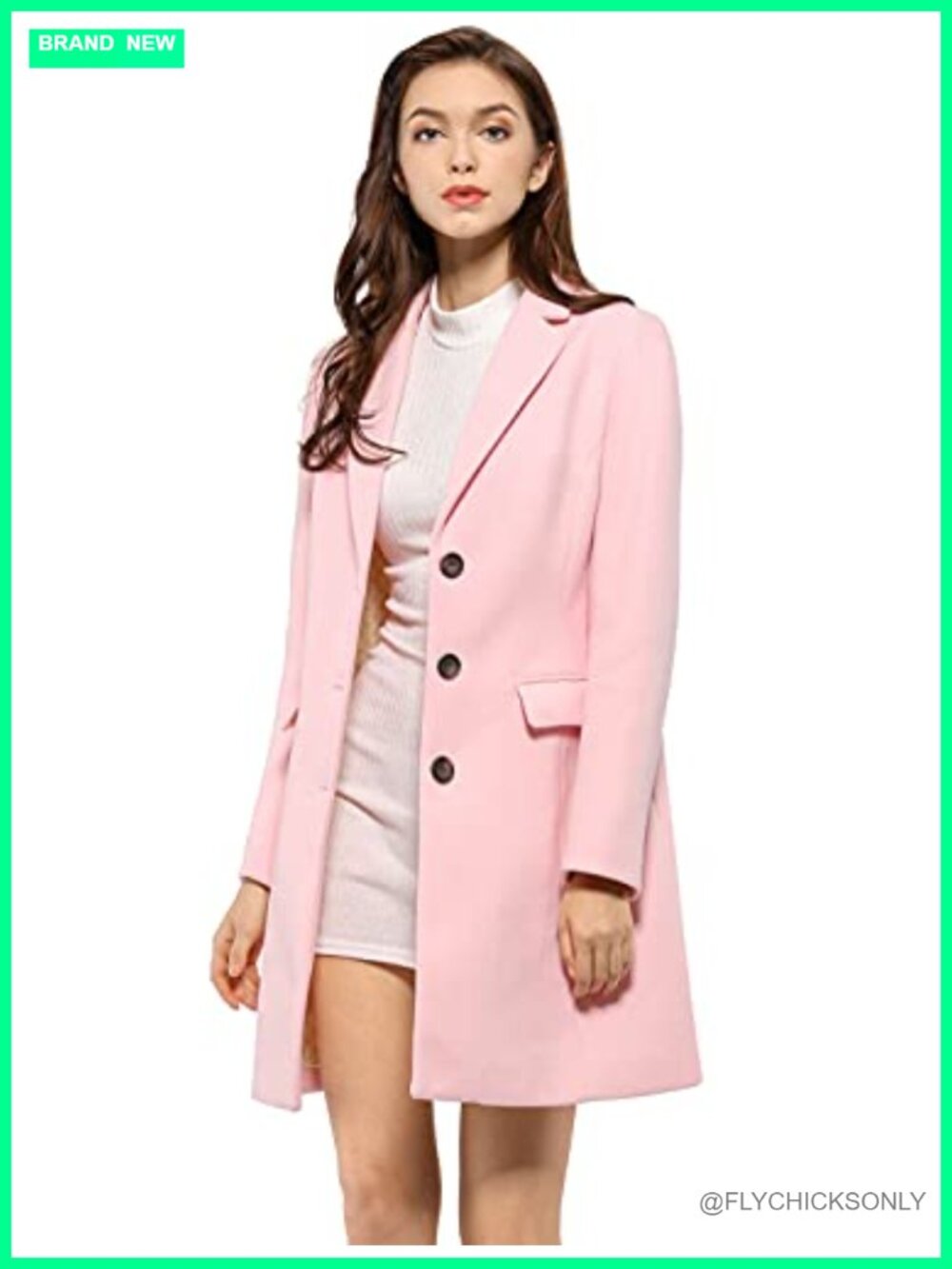 A-Line Peacoat Single Breasted Lapel Collar Winter Overcoat